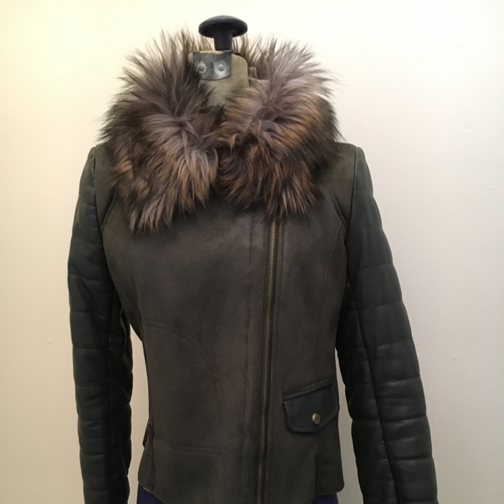Olive Short Women’s Leather Jacket